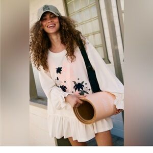 NWT FREE PEOPLE SPRING FORWARD EMBROIDERED TUNIC TOP SMALL